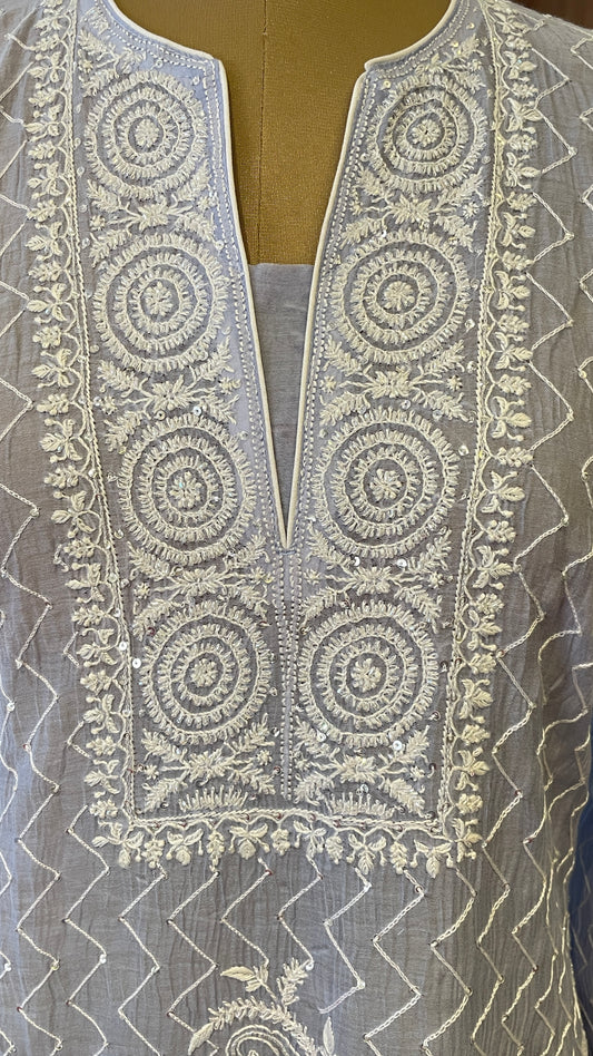 Ombre Blue Chikankari Suit Set