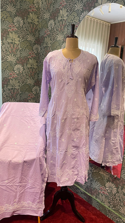 Semistitched Cotton Suit Set