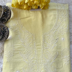 Pure Cotton Chikankari Unstitched Suit Set