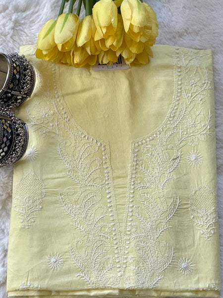 Pure Cotton Chikankari Unstitched Suit Set
