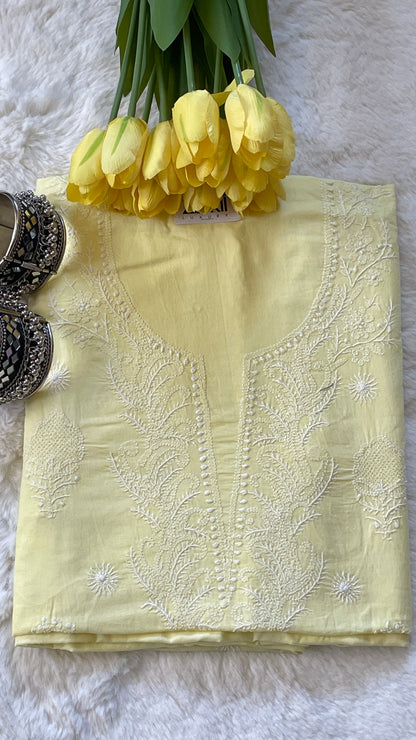 Pure Cotton Chikankari Unstitched Suit Set