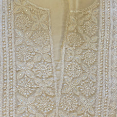 Pure Georgette Biscoff Chikankari Unstitched Suit Set