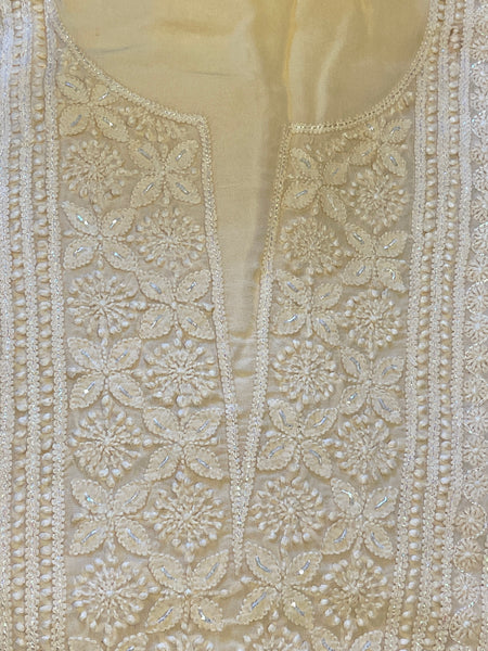 Pure Georgette Biscoff Chikankari Unstitched Suit Set