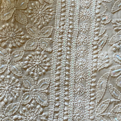 Pure Georgette Biscoff Chikankari Unstitched Suit Set