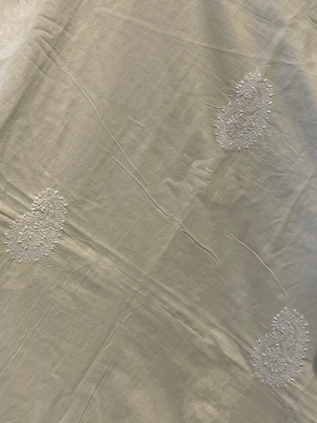 Lemon Yellow Pure Cotton Chikankari Semistitched Suit Set