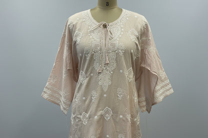 Pure Cotton Chikankari Semistitched Suit Set