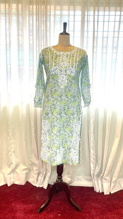 Mulmul dori sleeves kurti set