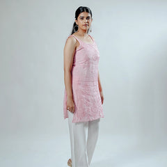 Royale Muslin Pink Sleeveless Kurta