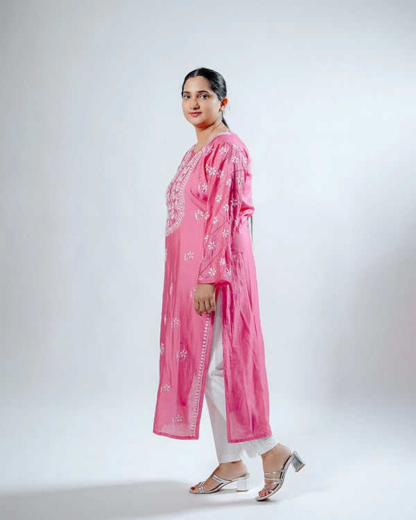 Dark Pink Chanderi Kurta