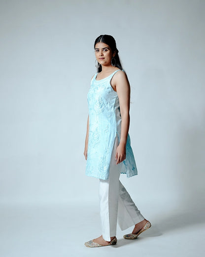 Light Blue Muslin Kurta