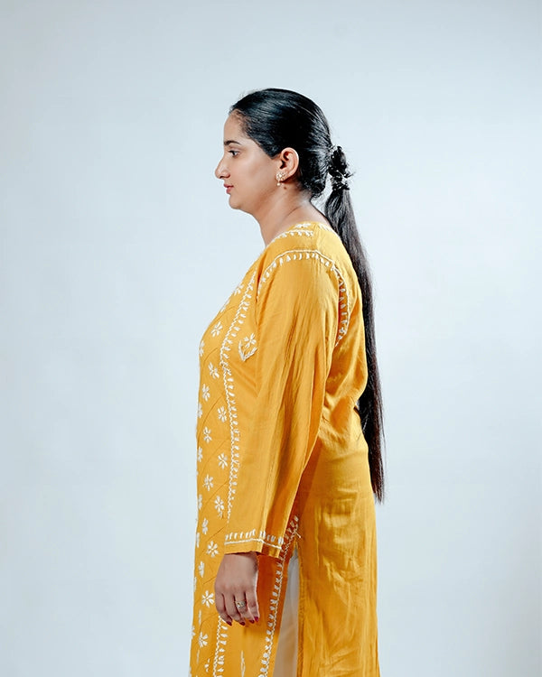 Cotton Kurta With Jaal