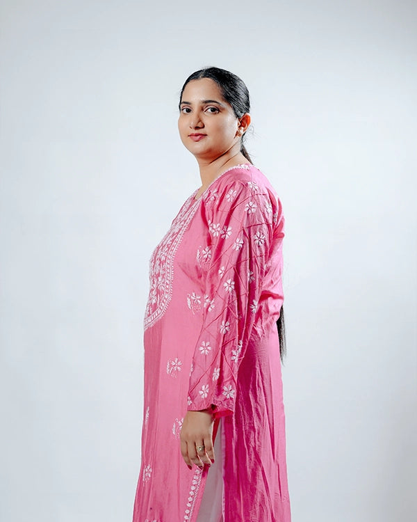 Dark Pink Chanderi Kurta