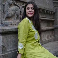 Green Readymade Cotton Co-Ord Set
