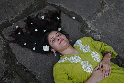 Green Readymade Cotton Co-Ord Set