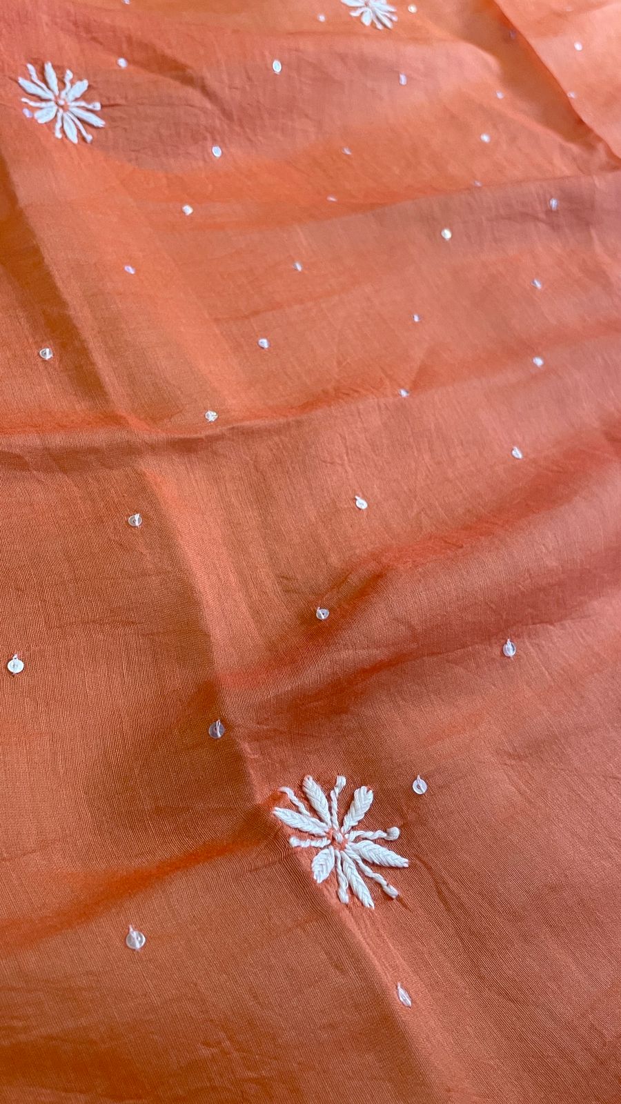 Orange Chikankari Suit Set