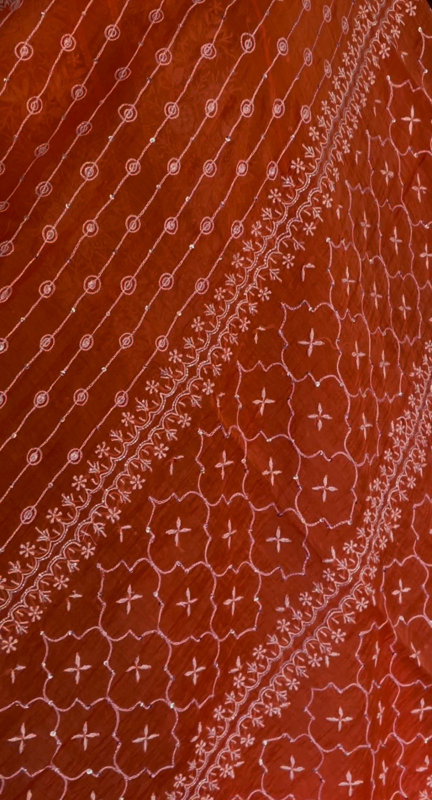 Orange Chikankari Suit Set