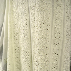 Lemon Yellow Chikankari Unstitched Suit Set