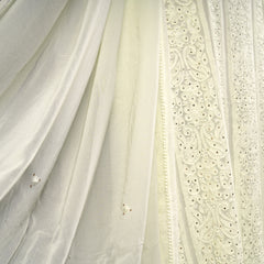 Lemon Yellow Chikankari Unstitched Suit Set