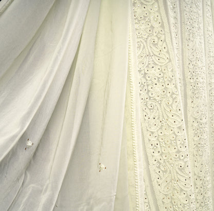 Lemon Yellow Chikankari Unstitched Suit Set