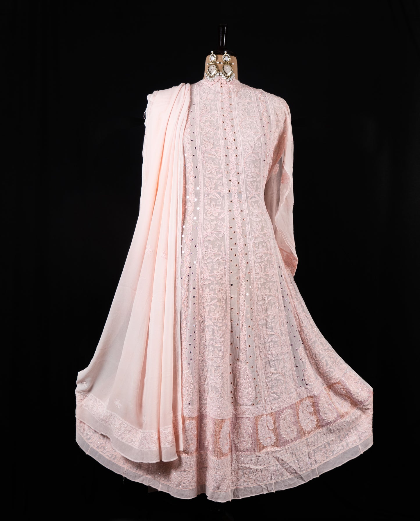 Pastel Pink Anarkali Suit Set