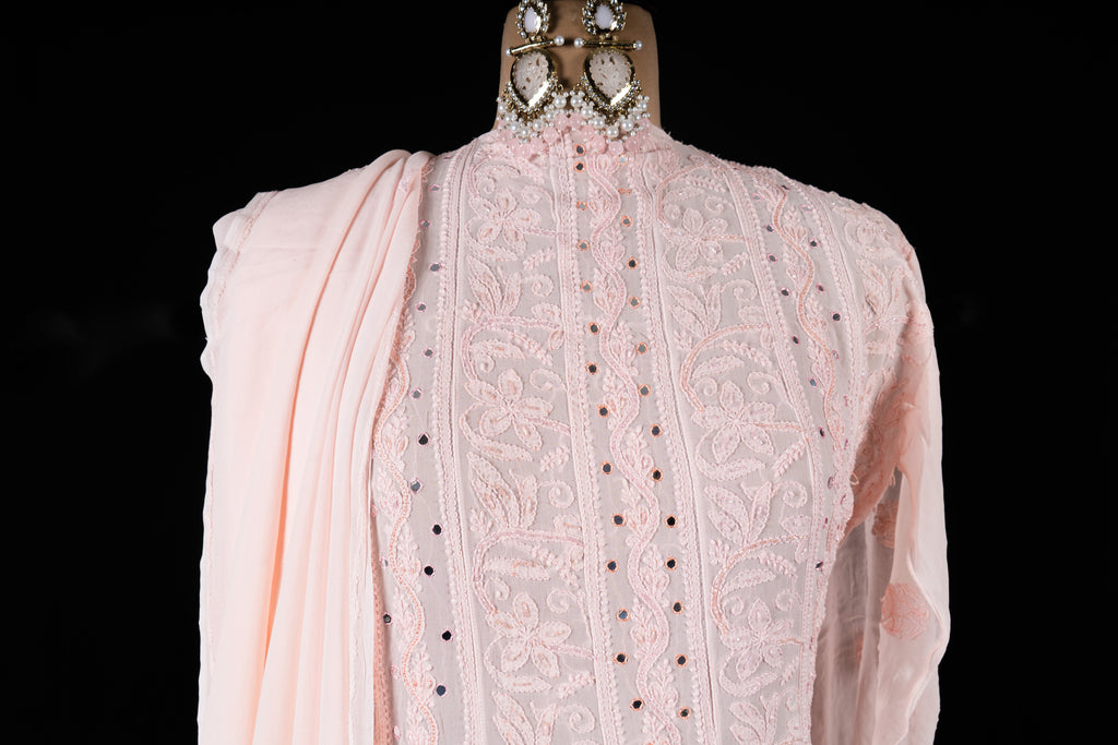 Pastel Pink Anarkali Suit Set