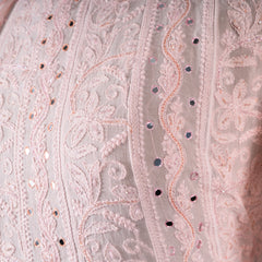 Pastel Pink Anarkali Semistitched Suit Set