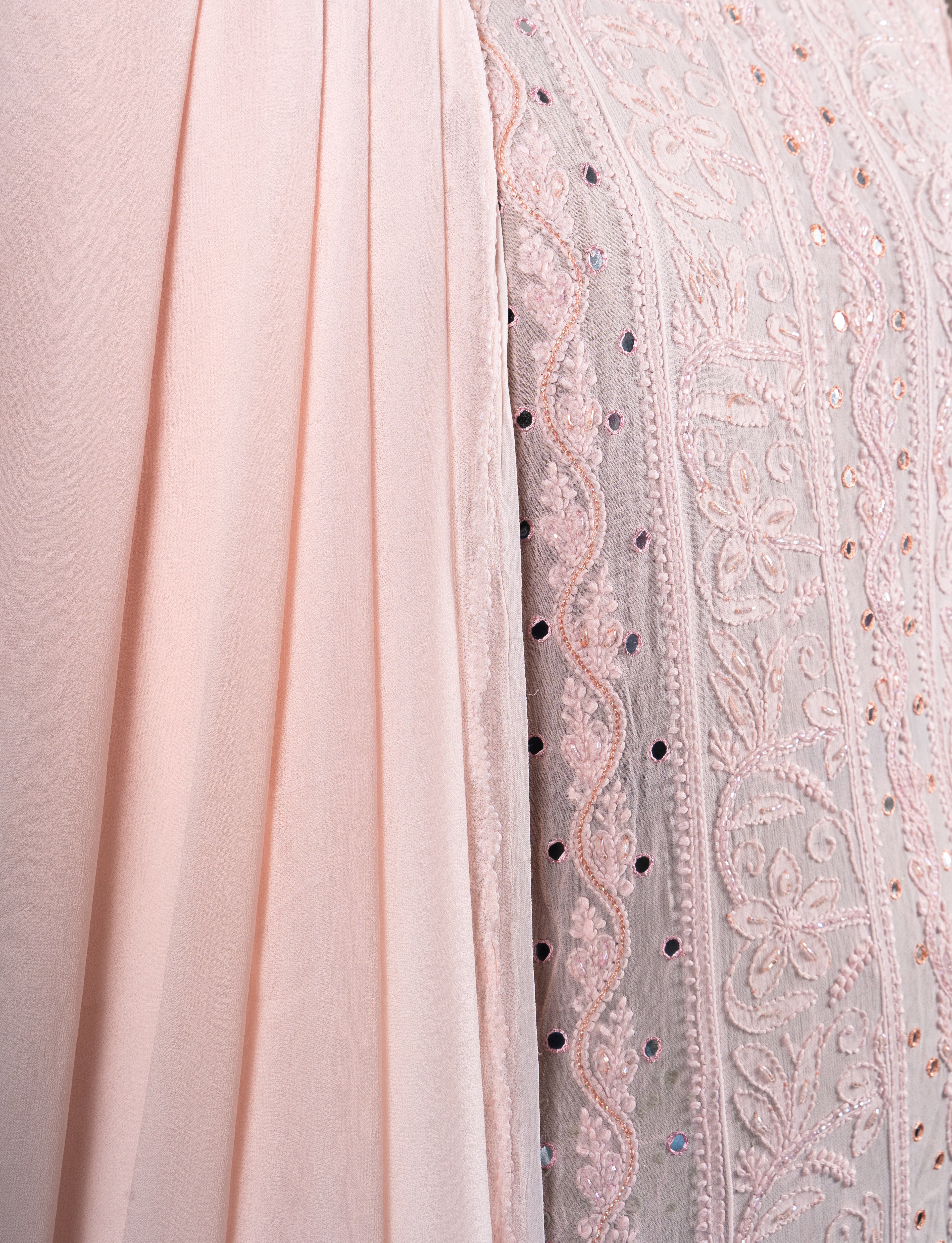 Pastel Pink Anarkali Suit Set