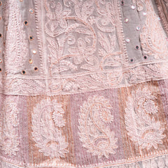 Pastel Pink Anarkali Semistitched Suit Set