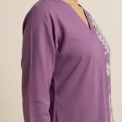 Dark Purple Readymade Cotton Co-ord Set