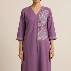 Dark Purple Readymade Cotton Co-ord Set