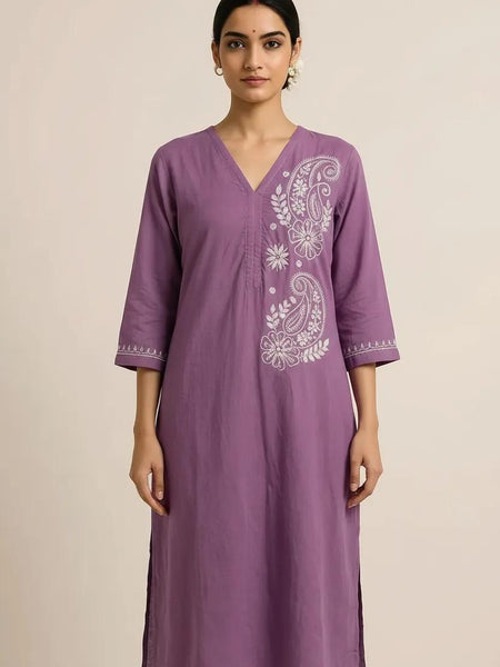 Dark Purple Readymade Cotton Co-ord Set