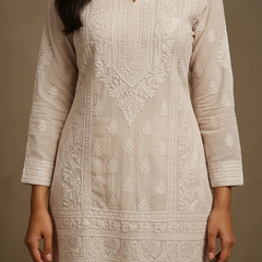 Readymade Viscose Georgette Blush Pink Garara Set