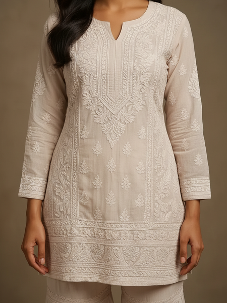 Readymade Viscose Georgette Blush Pink Garara Set