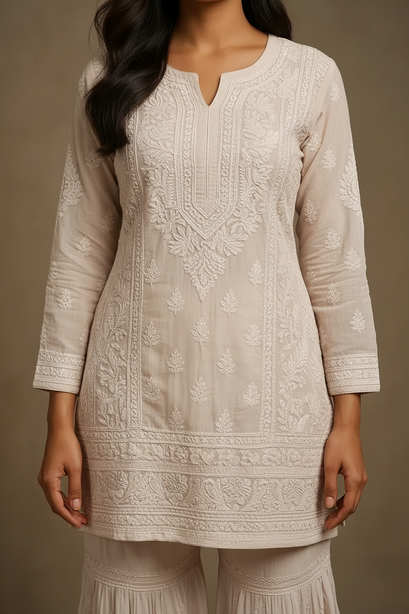 Readymade Viscose Georgette Blush Pink Garara Set