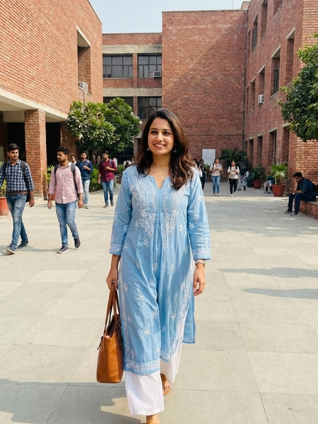 Royal Chanderi Chikankari Aline Kurti
