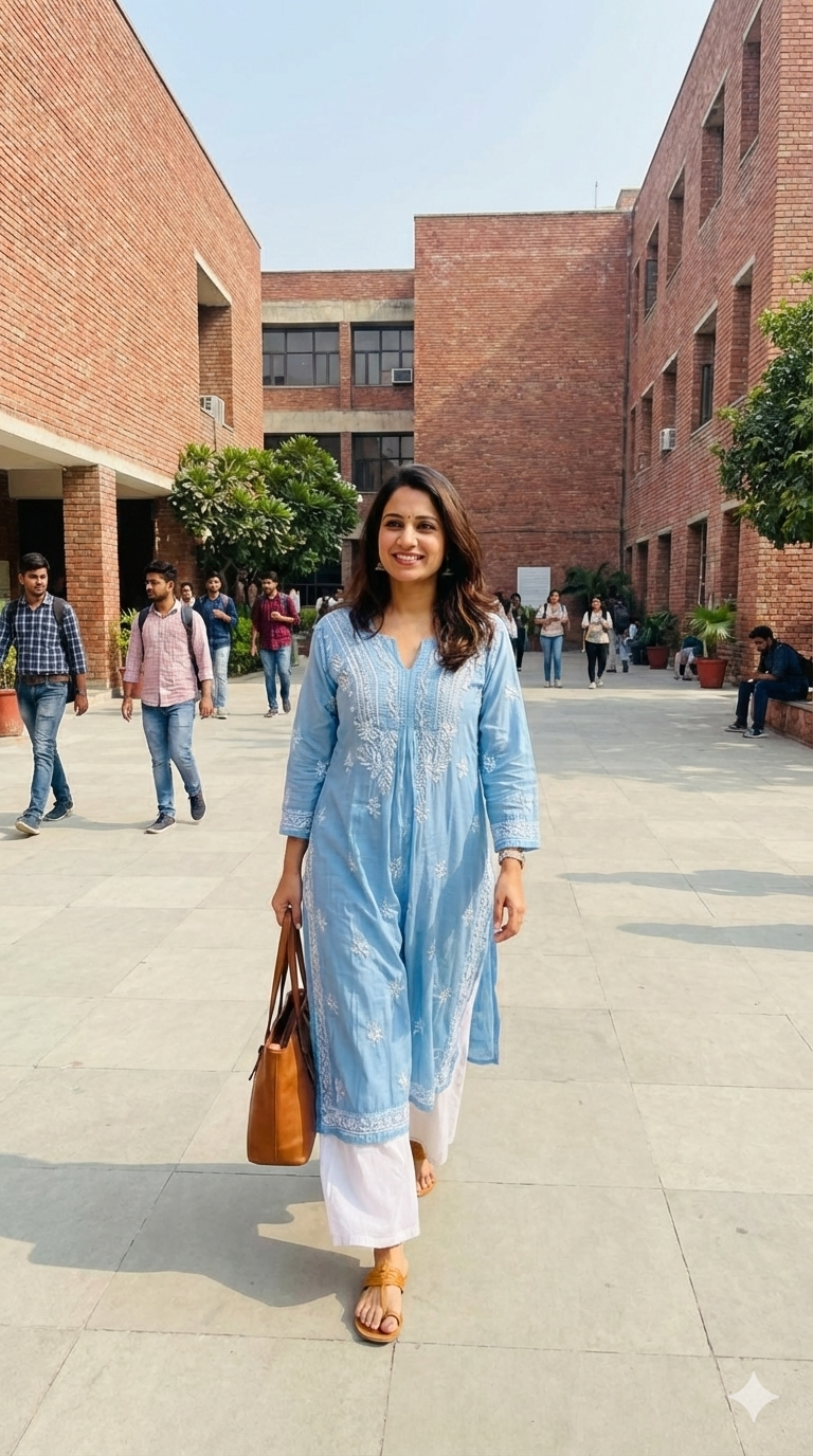 Royal Chanderi Chikankari Aline Kurti