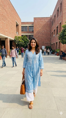 Royal Chanderi Chikankari Aline Kurti
