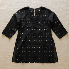 Heritage Scarlet Chanderi Black Short Kurti