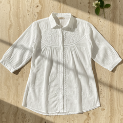 Readymade Cotton White Chikankari Shirt