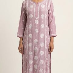 Readymade Crepe Silk in Pink Color Kurta