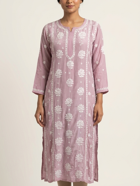 Readymade Crepe Silk in Pink Color Kurta