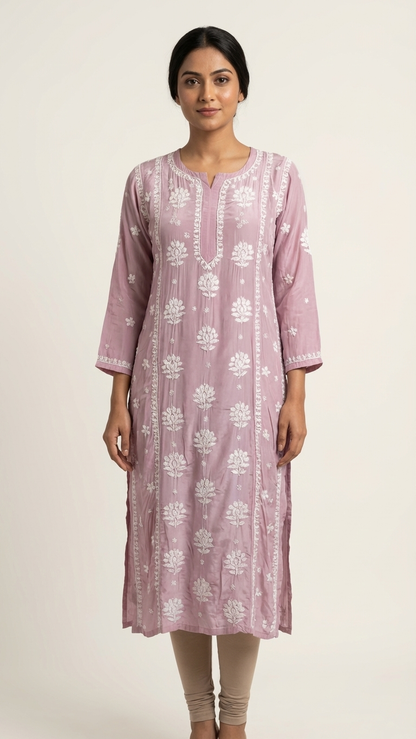 Readymade Crepe Silk in Pink Color Kurta