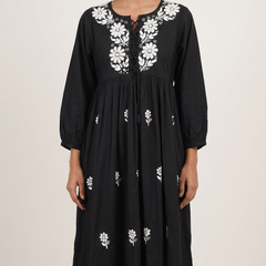 Readymade Cotton Black Dress - Freesize