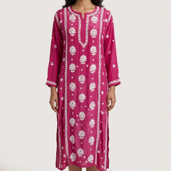 Readymade Crepe Silk in Pink Color Kurta