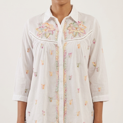 Readymade Cotton Multicolour Chikankari Shirt