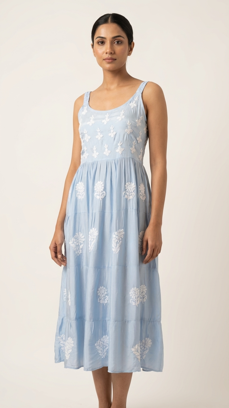 Readymade Modal Satin Blue Dress