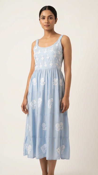 Readymade Modal Satin Blue Dress