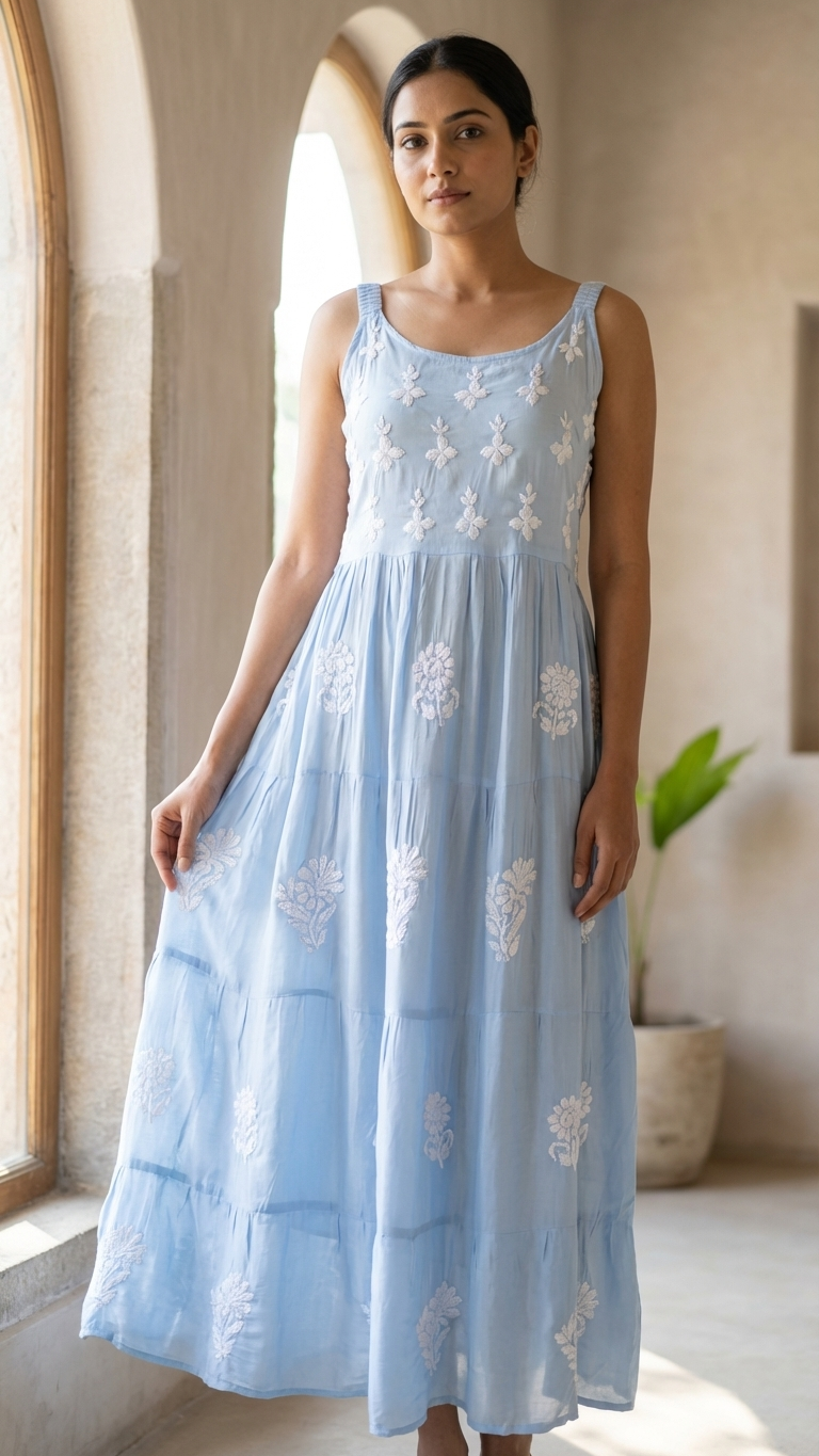 Readymade Modal Satin Blue Dress
