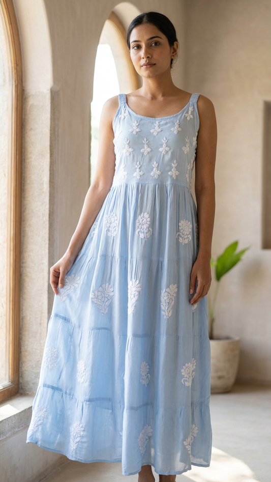 Readymade Modal Satin Blue Dress