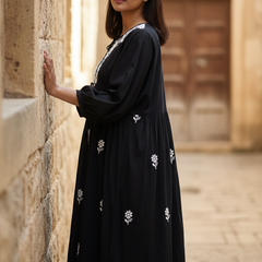 Readymade Cotton Black Dress - Freesize